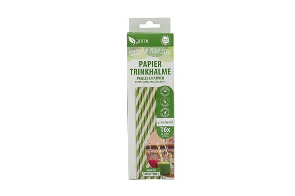  16 Papiertrinkhalme Smoothie, ø 8 mm, 20 cm