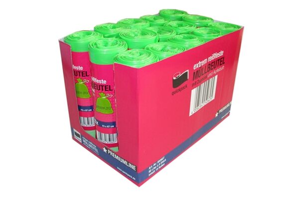  8 Müllbeutel, LDPE, Zugband mit Apfelduft, 60 L