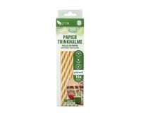 16 Papiertrinkhalme Smoothie, ø 8 mm, 20 cm (weiß/gelb)