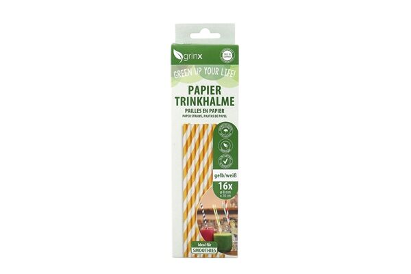  16 Papiertrinkhalme Smoothie, ø 8 mm, 20 cm