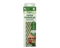 25 Papiertrinkhalme Smoothie, ø 8 mm, 20 cm (weiß/grün)