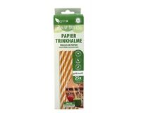25 Papiertrinkhalme Smoothie, ø 8 mm, 20 cm (weiß/gelb)