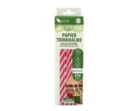 25 Papiertrinkhalme Smoothie, ø 8 mm, 20 cm (weiß/pink)