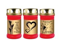 Premium Grablicht, ca. 14,5 cm, Lyrik (rot/gold)