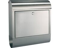 Edelstahl Briefkasten mit Zeitungsfach (silber)