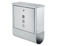 Edelstahl Briefkasten mit Zeitungsfach (silber)