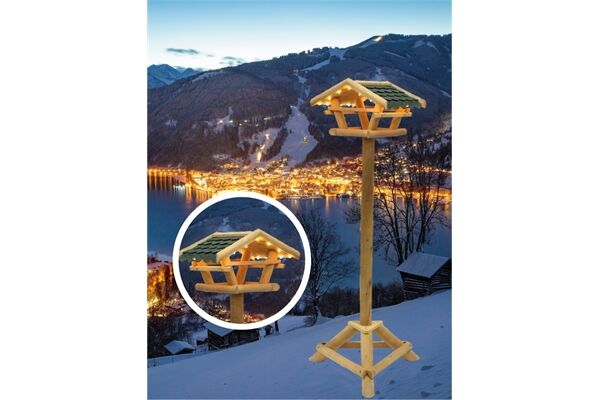  Vogelfutterhaus Tirol mit LED Beleuchtung