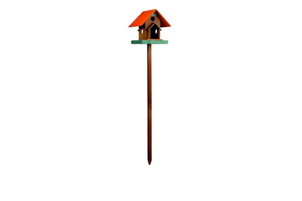 Vogelhaus mit Ständer, "Fachwerkhaus"