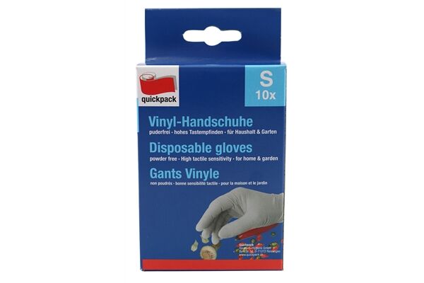 Vinyl-Einmalhandschuhe, 10 St., extra dünn, Gr. S