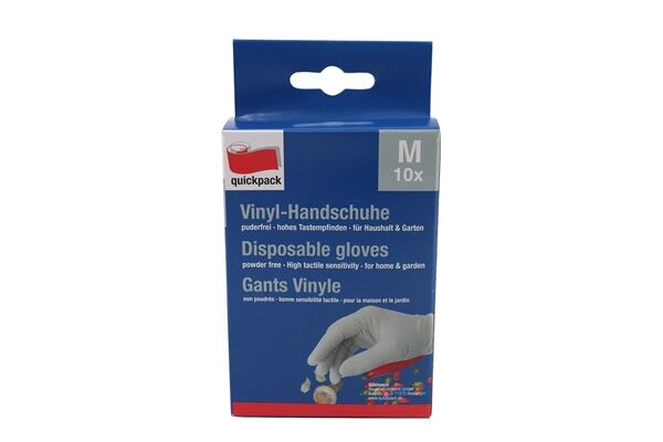  Vinyl-Einmalhandschuhe, 10 St., extra dünn, Gr. M