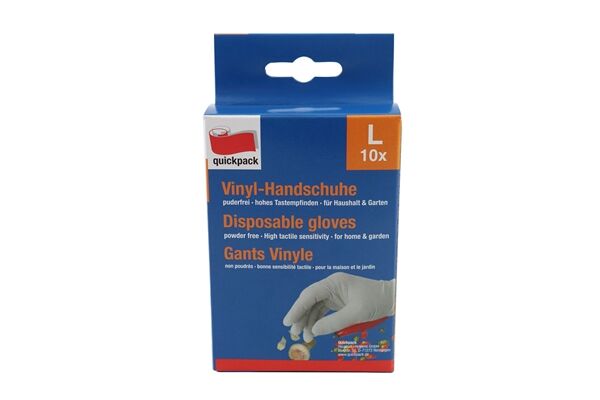  Vinyl-Einmalhandschuhe, 10 St., extra dünn, Gr. L