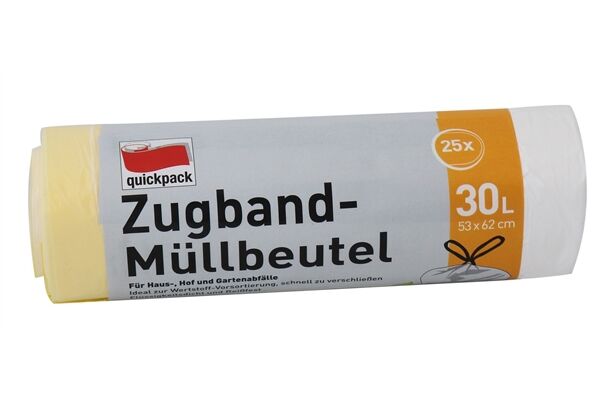  25 Müllbeutel, Zugband, 30 L