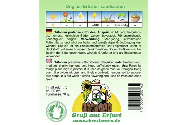  Saatgut Rotklee eiweißreiche Futterpflanze