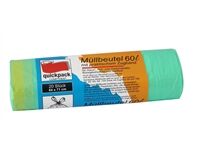20 Zugbandmüllbeutel-/Sack, HDPE, 60 L (grün)
