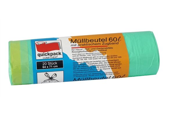  20 Zugbandmüllbeutel-/Sack, HDPE, 60 L