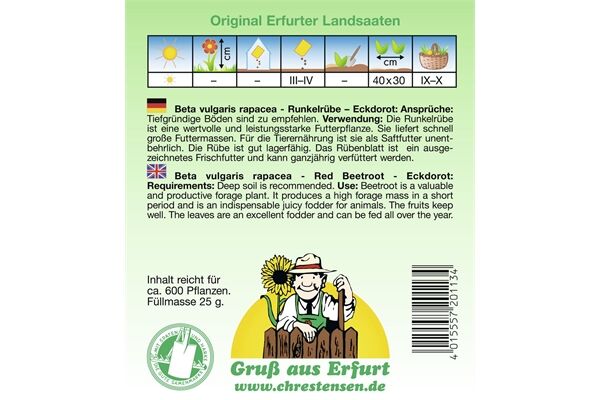  Saatgut Runkelrübe Eckdorot
