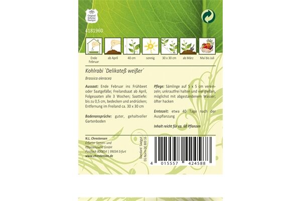  Kohlrabi, Delicatezza Bianco/ Delikateß Weiß