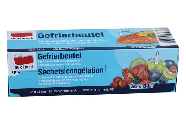  Gefrierbeutel, 30 St., ohne Clips, 3 L