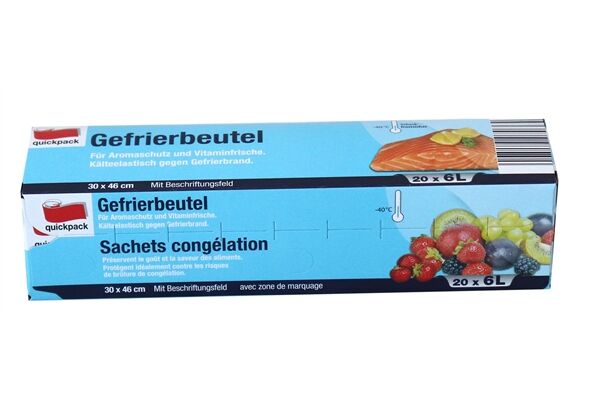  Gefrierbeutel, 20 St., ohne Clips, 6 L