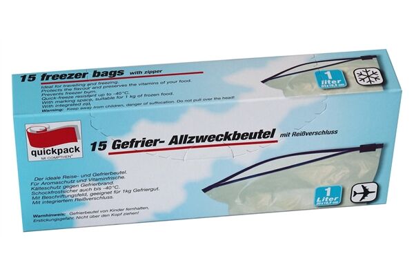  Gefrierbeutel, 15 St., Reiß-Quickverschluss, 1 L