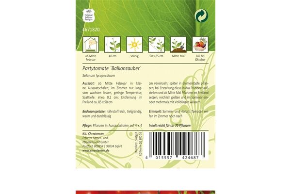  Saatgut Partytomate, Balkonzauber