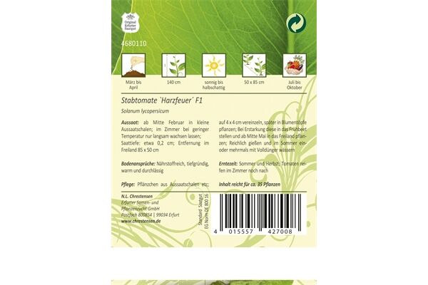  Saatgut Stabtomate, Harzfeuer F1