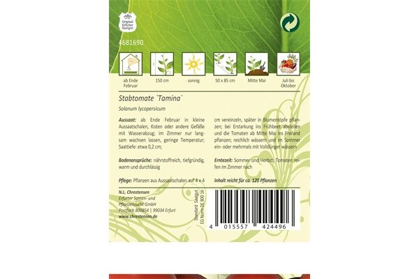  Saatgut Stabtomaten, Tamina