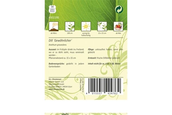  Saatgut Dill, Gewöhnlicher, für 4 - 5 lfd. m.
