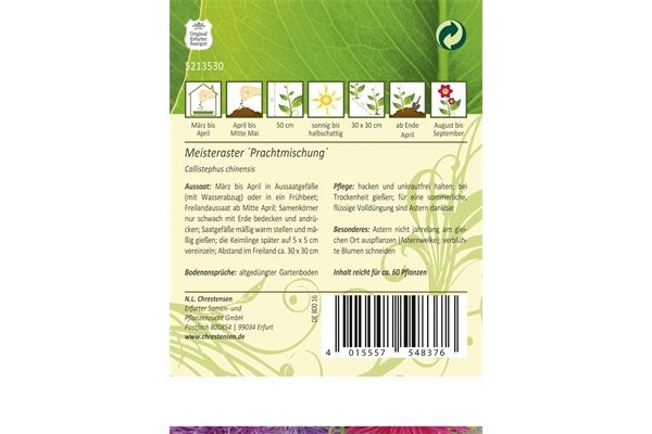  Saatgut Callistephus, Meisteraster, Prachtmischung