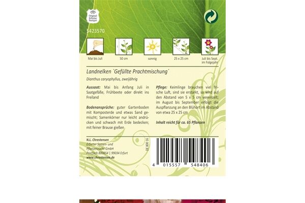  Saatgut Dianthus Landnelken, Gefüllte
