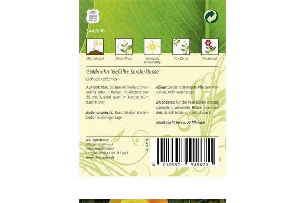  Saatgut Eschscholtzia Californica, Goldmohn,