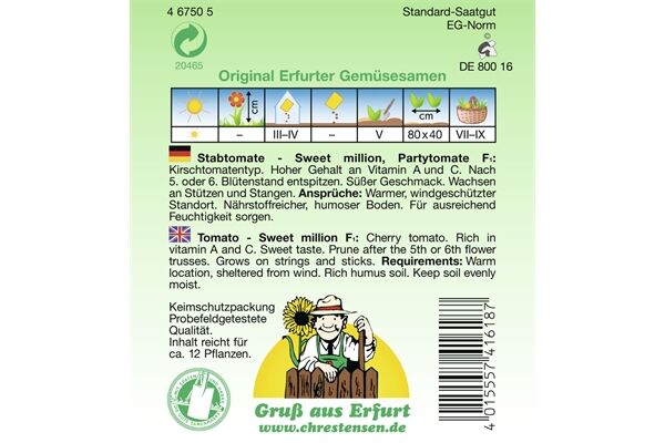  Saatgut Partytomate F1 Sweet million