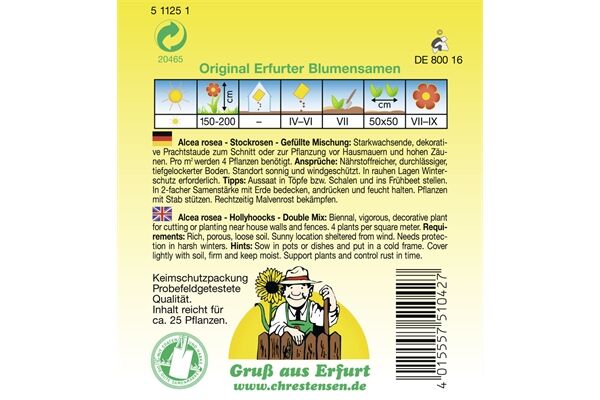  Saatgut Stockrosen gefüllte Mischung starkwachsend
