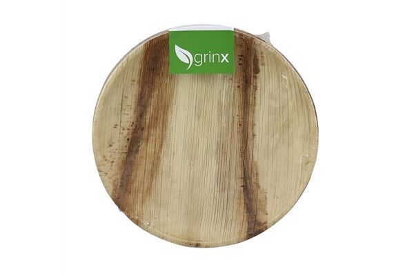 5 Palmblattschalen, rund, Ø 25 cm