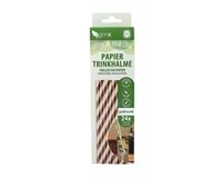 24 Papiertrinkhalme, ø 6 mm, 20 cm (weiß/gold)