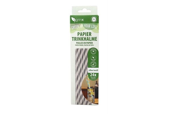  24 Papiertrinkhalme, ø 6 mm, 20 cm