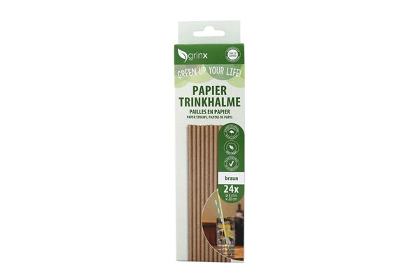  24 Papiertrinkhalme, ø 6 mm, 20 cm