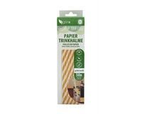 50 Papiertrinkhalme, ø 6 mm, 20 cm (weiß/gelb)