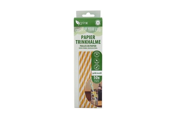  50 Papiertrinkhalme, ø 6 mm, 20 cm