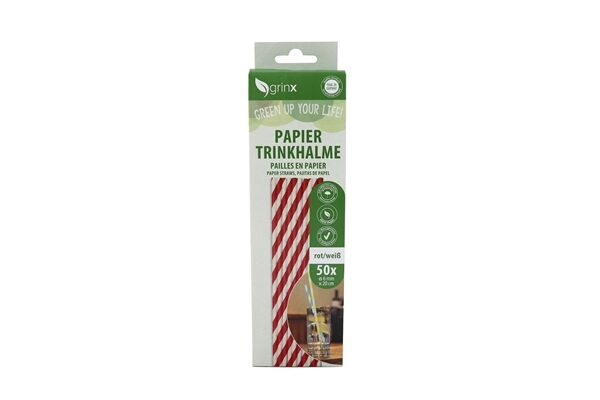  50 Papiertrinkhalme, ø 6 mm, 20 cm