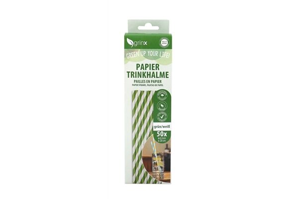  50 Papiertrinkhalme, ø 6 mm, 20 cm