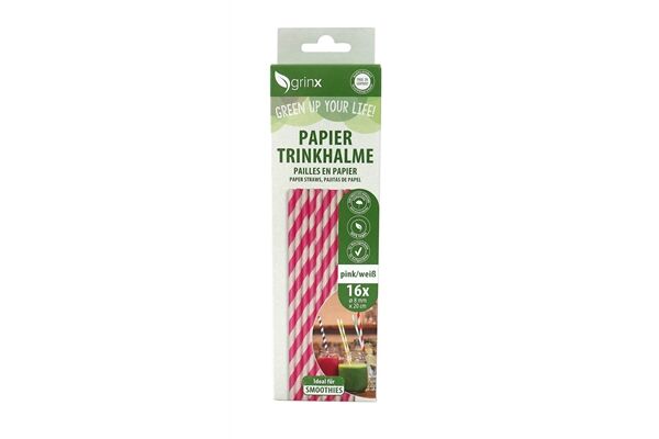  16 Papiertrinkhalme für Smoothie, ø 8 mm, 20 cm