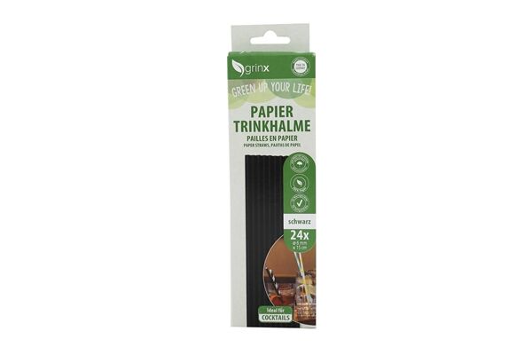  24 Papiertrinkhalme Cocktail, ø 6 mm, 15 cm