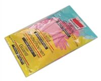 Haushaltshandschuhe, Latex, velourisiert, Grösse L (rosa)