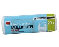 Müllbeutel Tragegriff, 20 St., extra stark, 25 L (transparent)