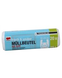Müllbeutel Tragegriff, 20 St., extra stark, 25 L (transparent)