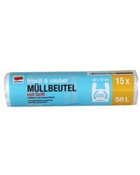 Müllbeutel Tragegriff, 15 St., extra stark, 50 L (transparent)