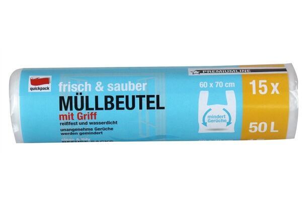  Müllbeutel Tragegriff, 15 St., extra stark, 50 L