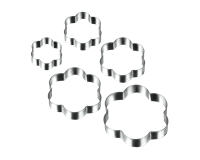 5 tlg. Ausstecher Set, Motiv: Blumen