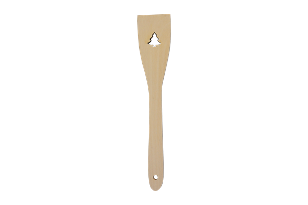  Pfannenwender, 30 cm Tannenbaummotiv, Holz